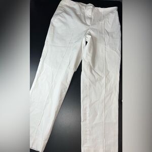 J.Jill Solid White Cotton Blend Pants Size 6 EUC